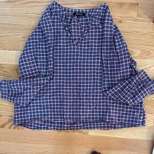 Madewell Blue and Red Plaid Button Down Shirt